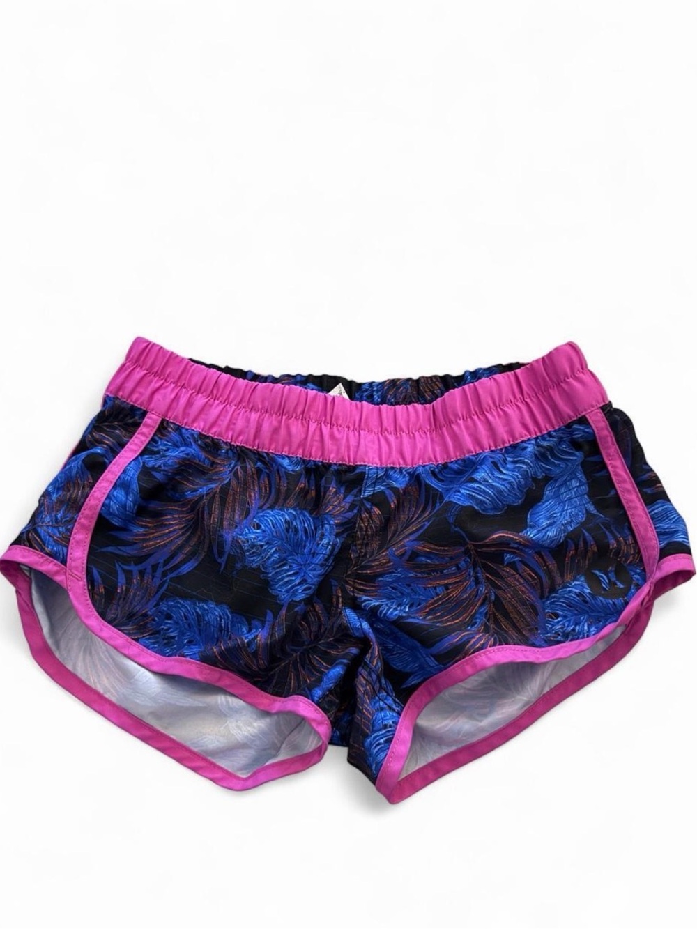 Hurley Women’s XS Tropical Print Running Shorts Pink & Blue